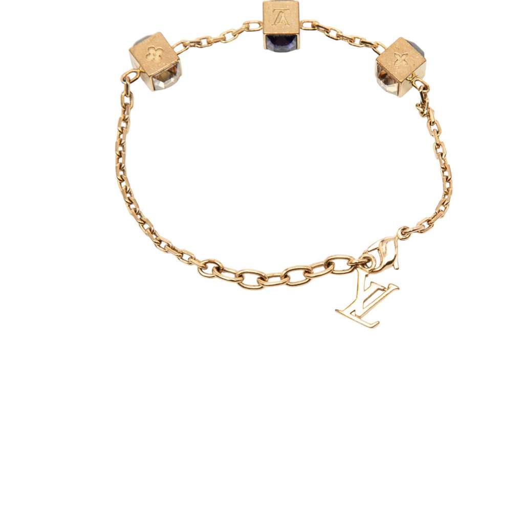Louis Vuitton Gold Plated Gamble Crystal Bracelet - 4