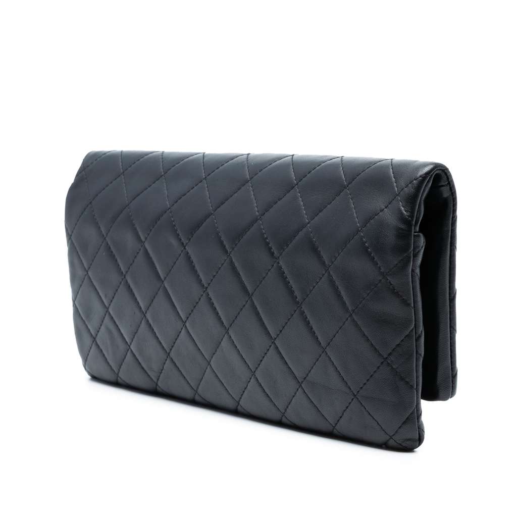 Chanel Quilted Lambskin CC Beauty Foldover Clutch - 2