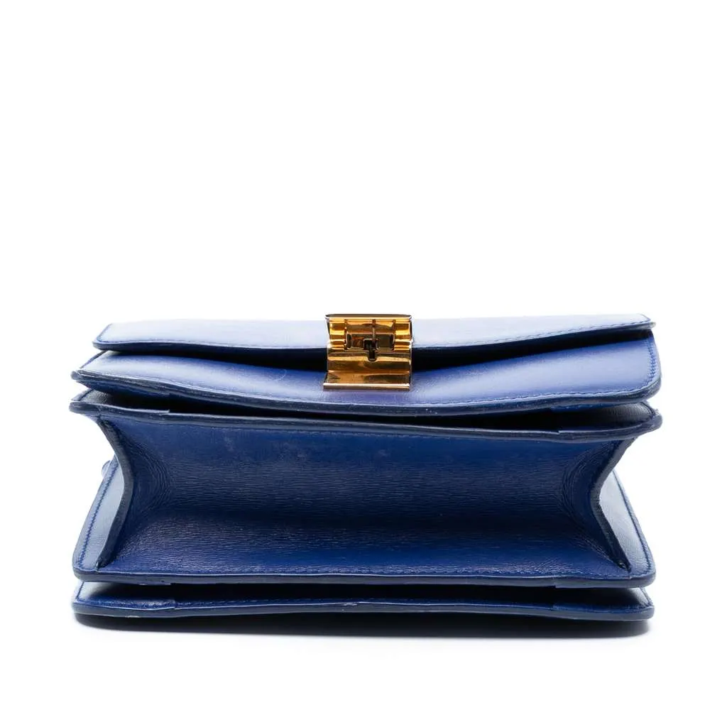 Celine Small Calfskin Classic Box Blue Leather Good - Inside View