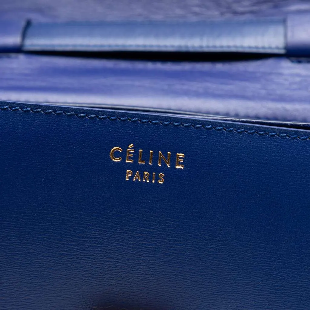 Celine Small Calfskin Classic Box Blue Leather Good - Box View