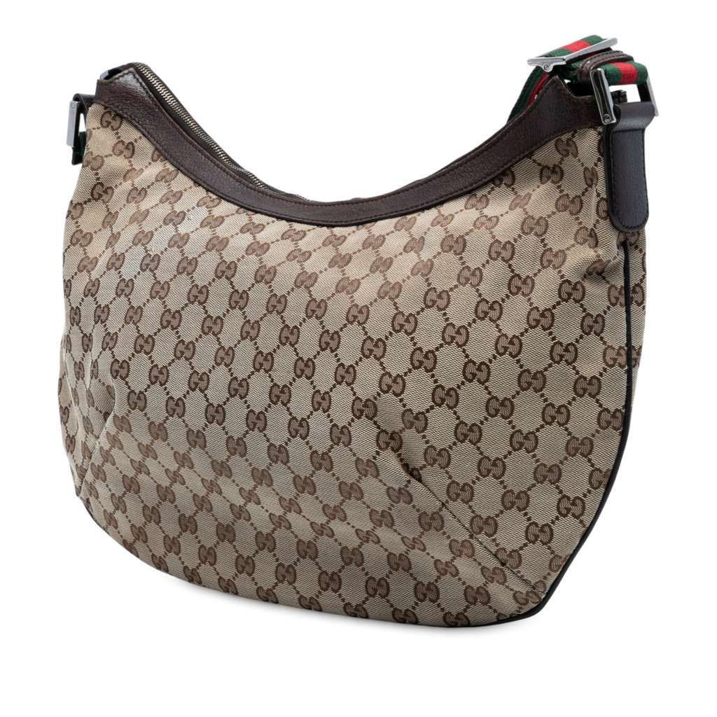 Gucci GG Canvas Web Half Moon Crossbody - 2