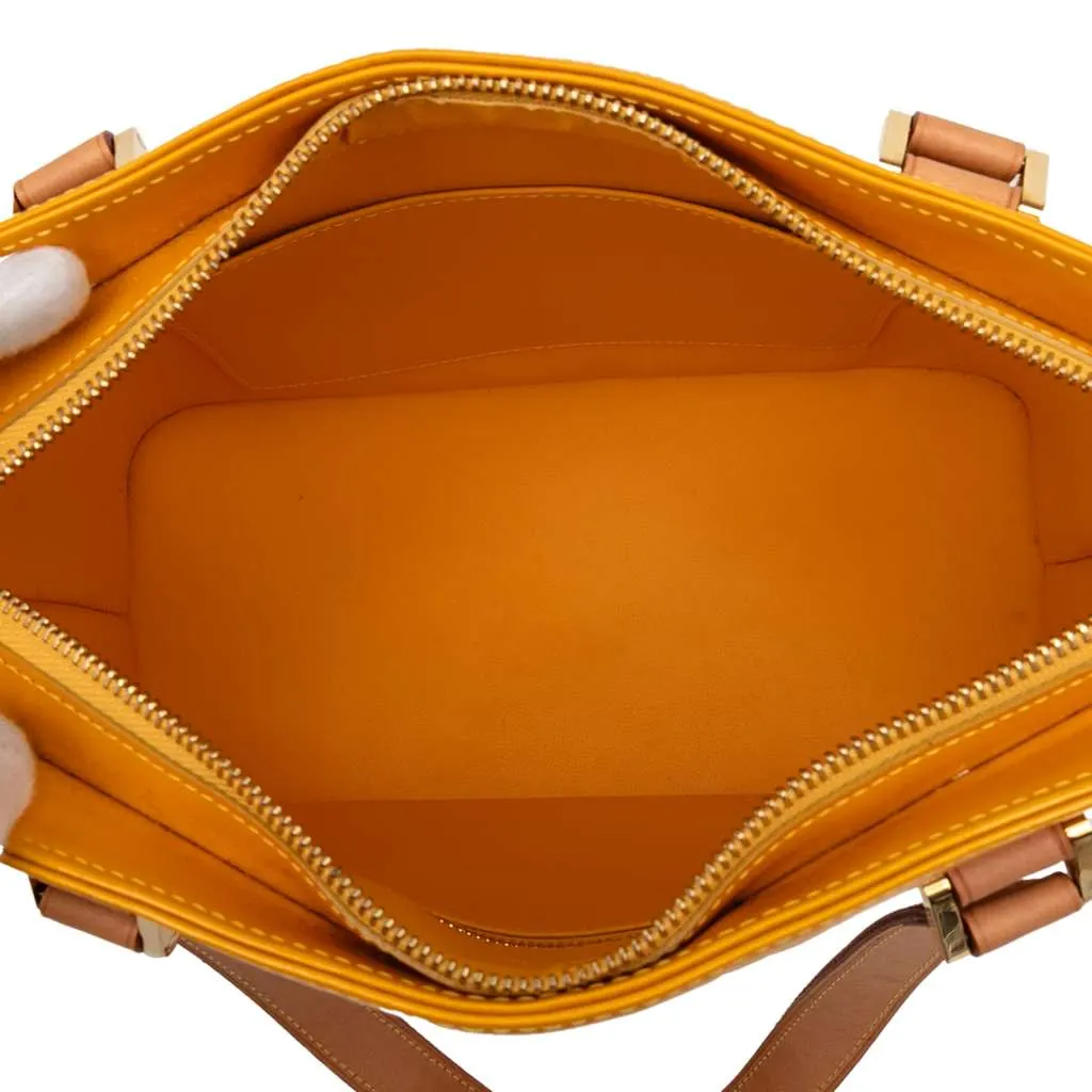 Louis Vuitton Monogram Vernis Houston Yellow Leather Good - Model View
