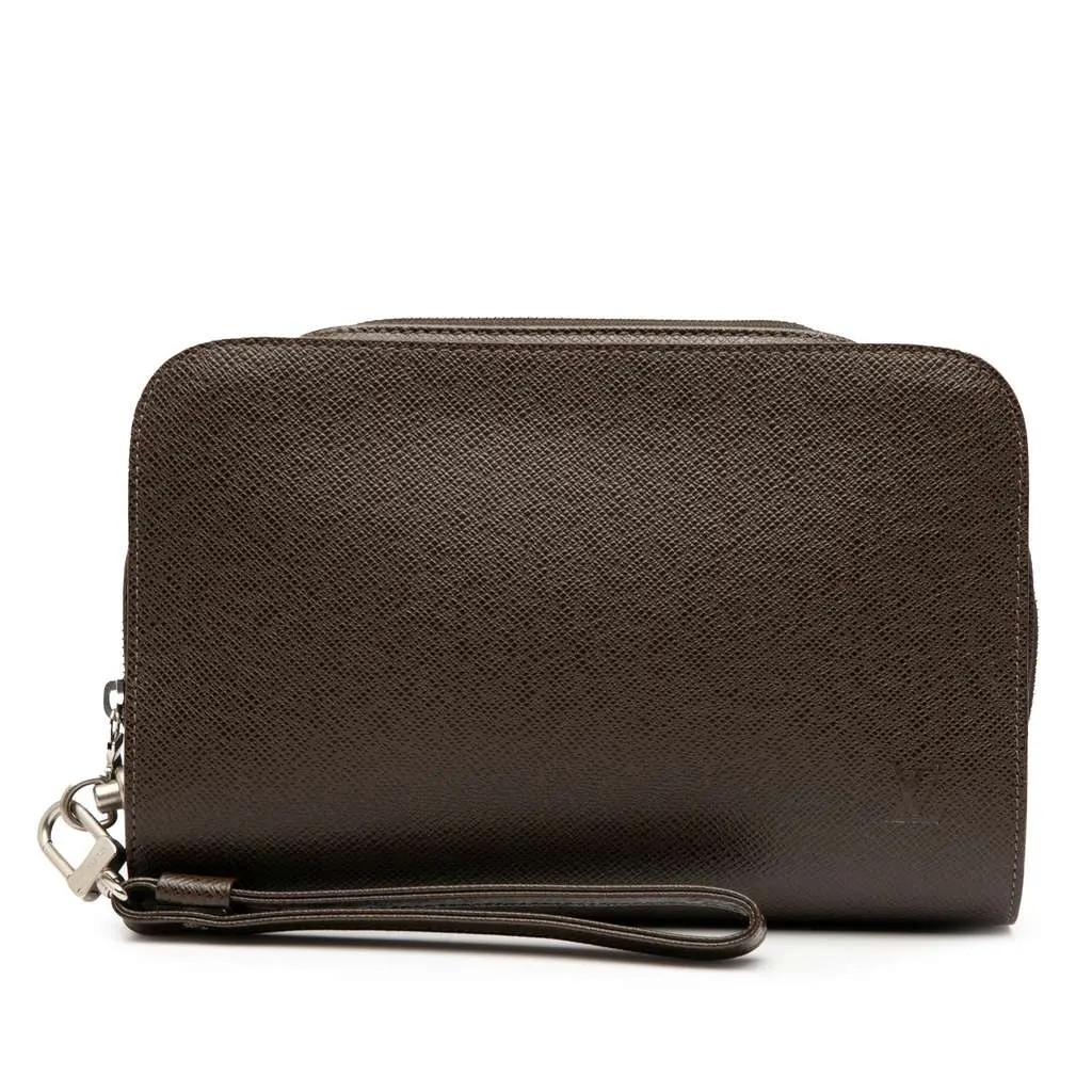 Louis Vuitton Taiga Pochette Baikal Brown Leather Good - Front View