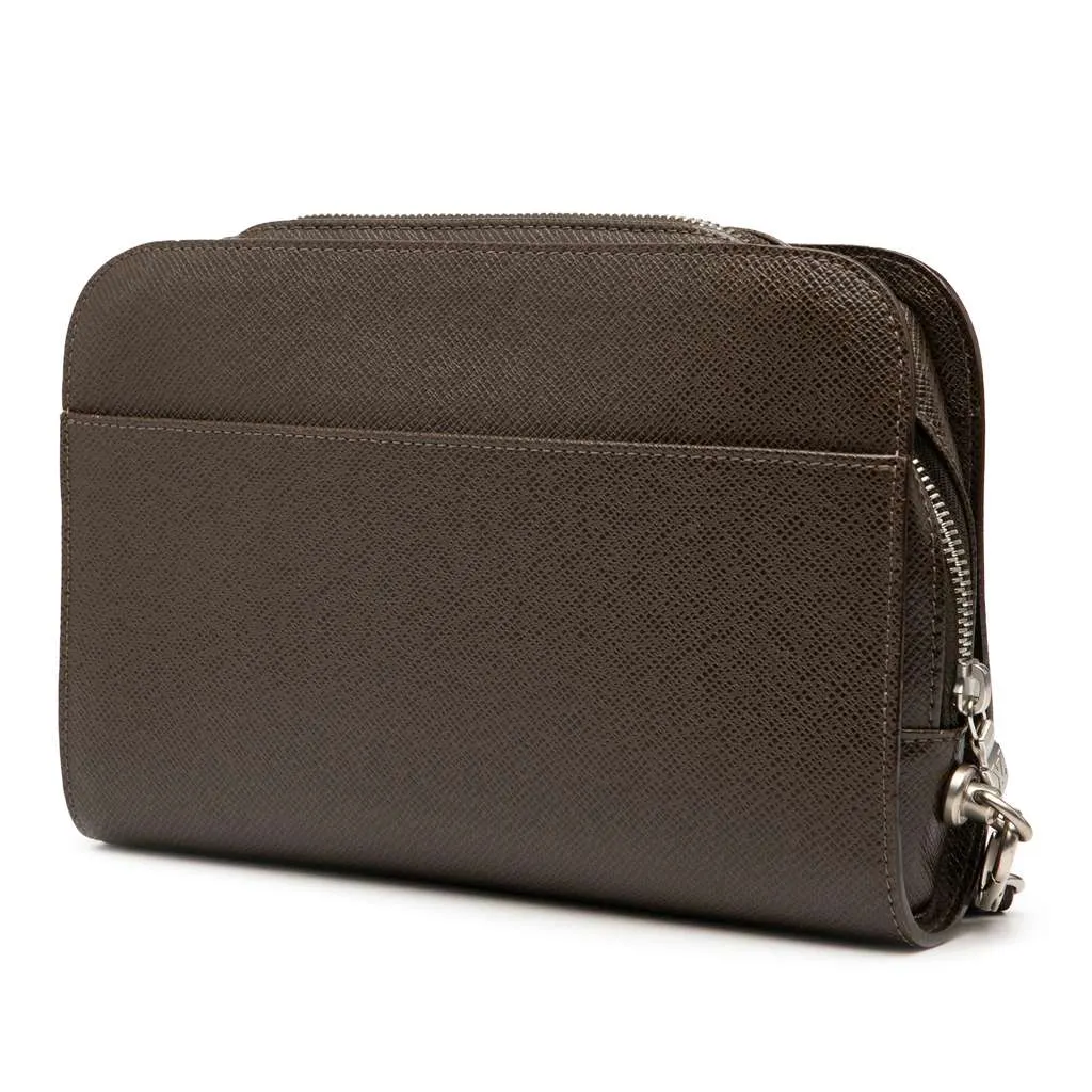 Louis Vuitton Taiga Pochette Baikal Brown Leather Good - Back View