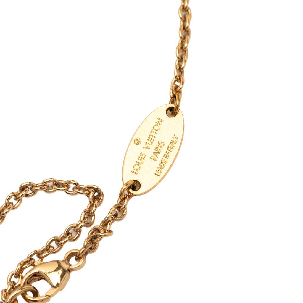 Louis Vuitton Gold Plated Essential V Necklace - 5