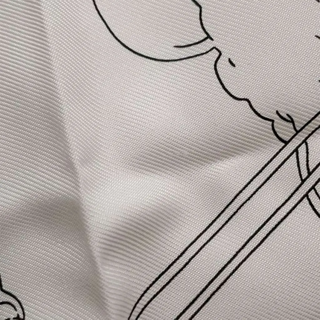 Hermès Flagship Silk Scarf 90 Grey Silk Good - Model View