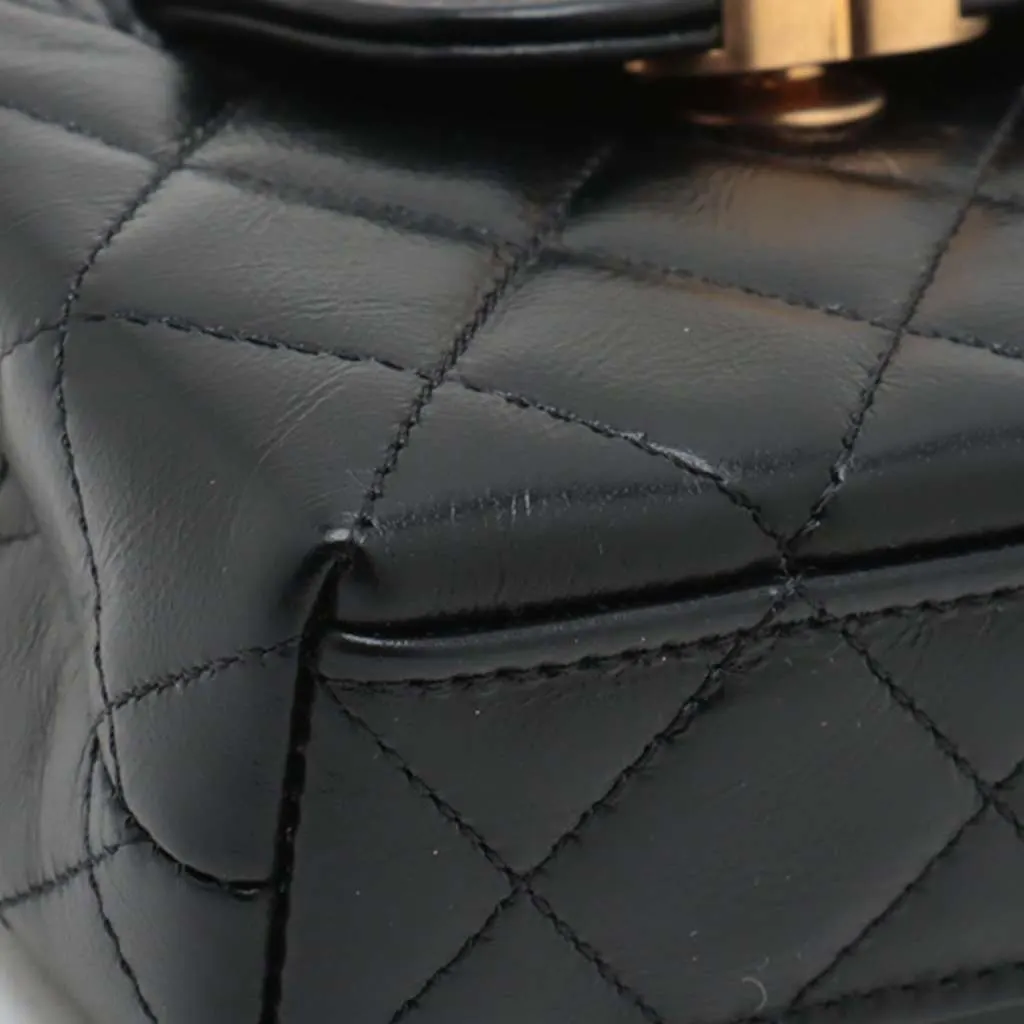 Chanel Mini Nano Aged Calfskin Kelly Shopper Bag Black Leather Very good - Box View