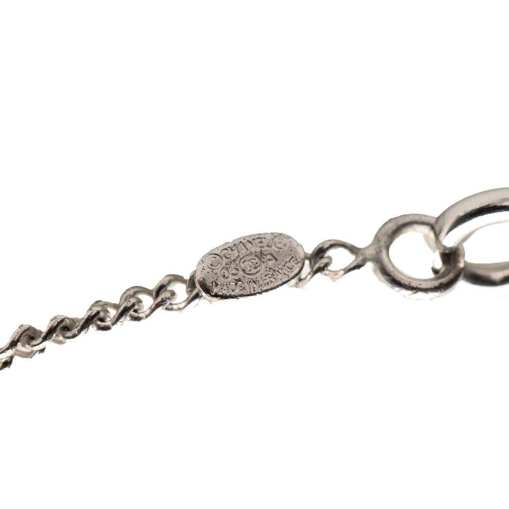 Chanel Silver Plated Enamel CC Pendant Necklace - 2