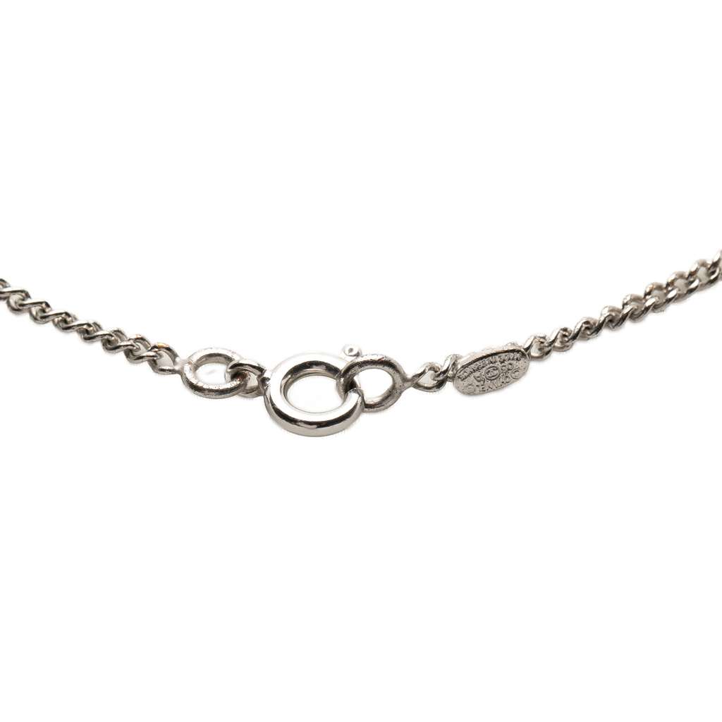 Chanel Silver Plated Enamel CC Pendant Necklace - 3