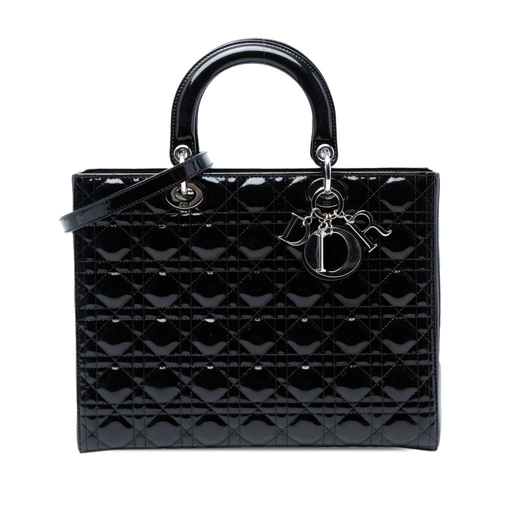 Dior Large Patent Cannage Lady Dior
