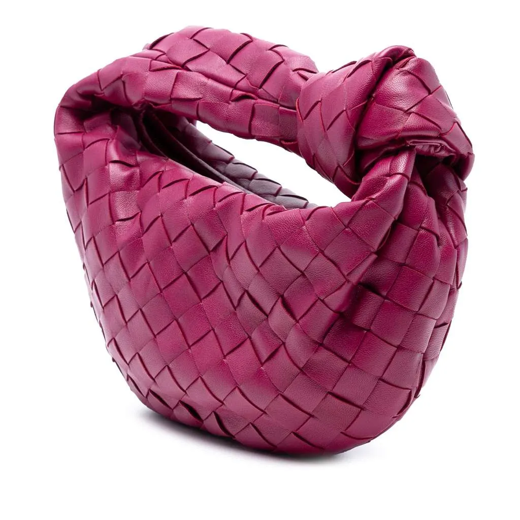 Bottega Veneta Mini Nappa Intrecciato Jodie Pink Leather Good - Back View