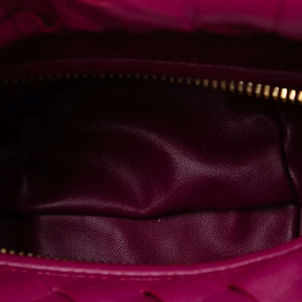 Bottega Veneta Mini Nappa Intrecciato Jodie Pink Leather Good - Model View