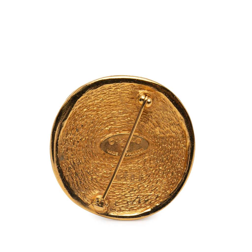 Chanel Gold Plated 31 Rue Cambon Round Brooch - 2