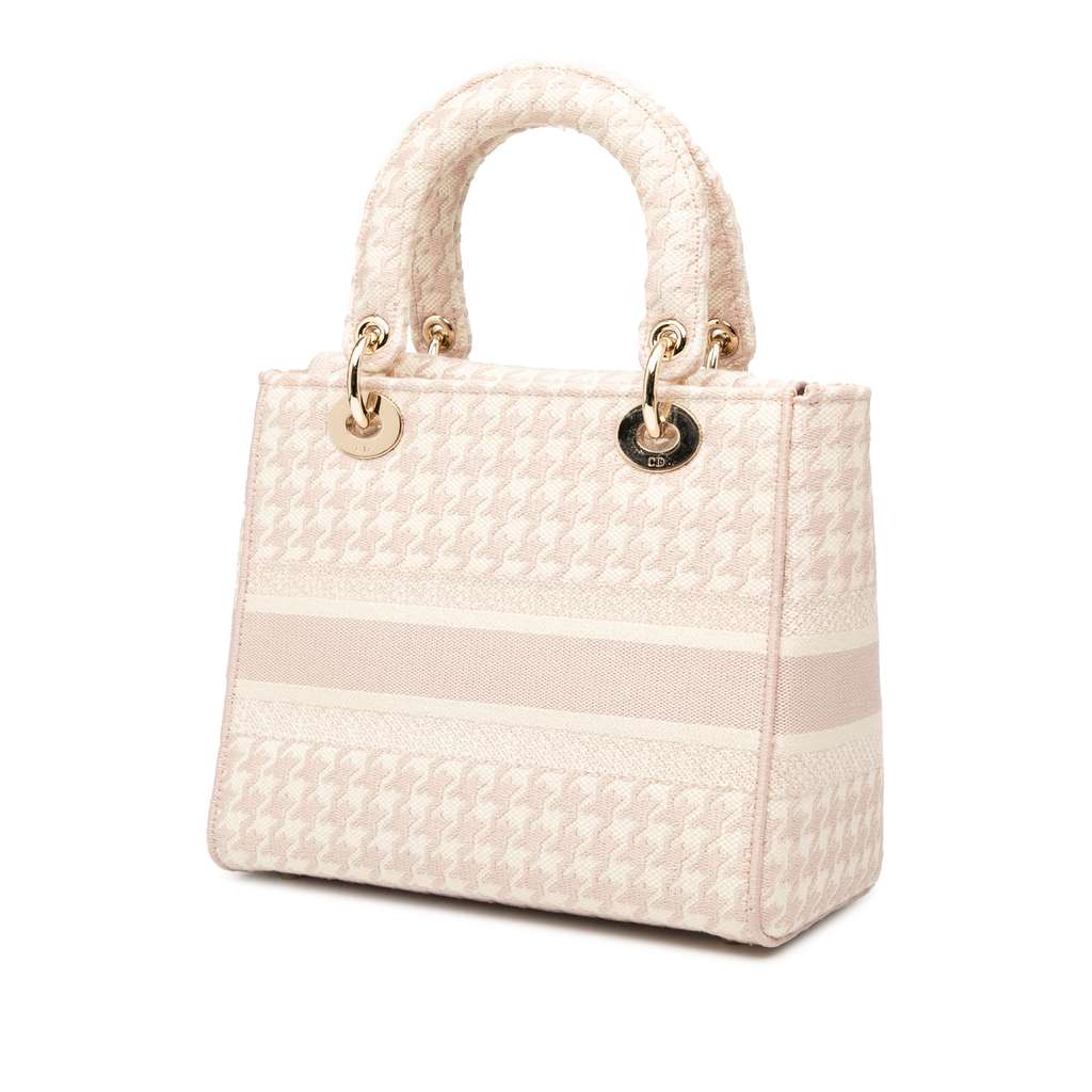 Dior Medium Embroidered Canvas Houndstooth Lady D Lite - 2