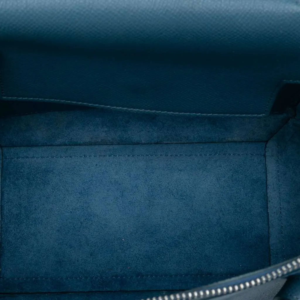 Celine Micro Grained Calfskin Belt Bag Blue Leather Very good - Model View