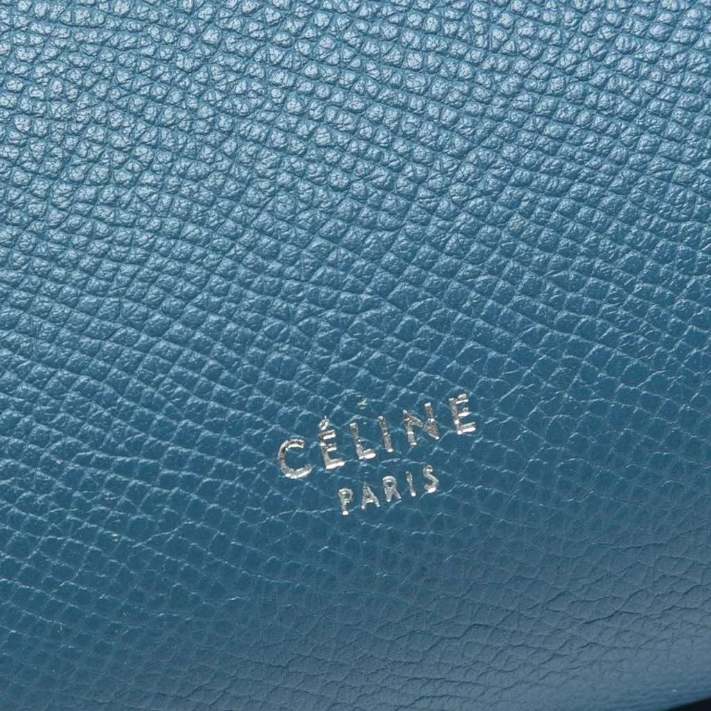 Celine Micro Grained Calfskin Belt Bag Blue Leather Very good - Box View