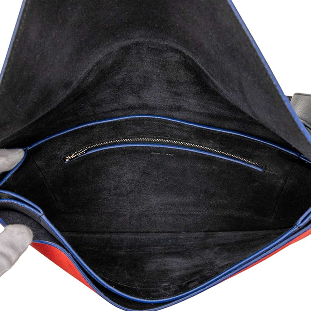 Celine Tricolor Calfskin and Suede Diamond Shoulder Bag - 4