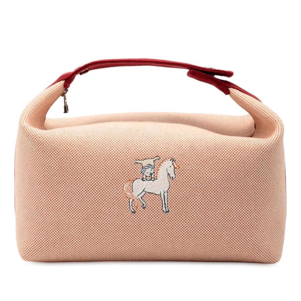 Hermès Large Canvas Bride A Brac Cabriole Case Orange Canvas Very good - Front View