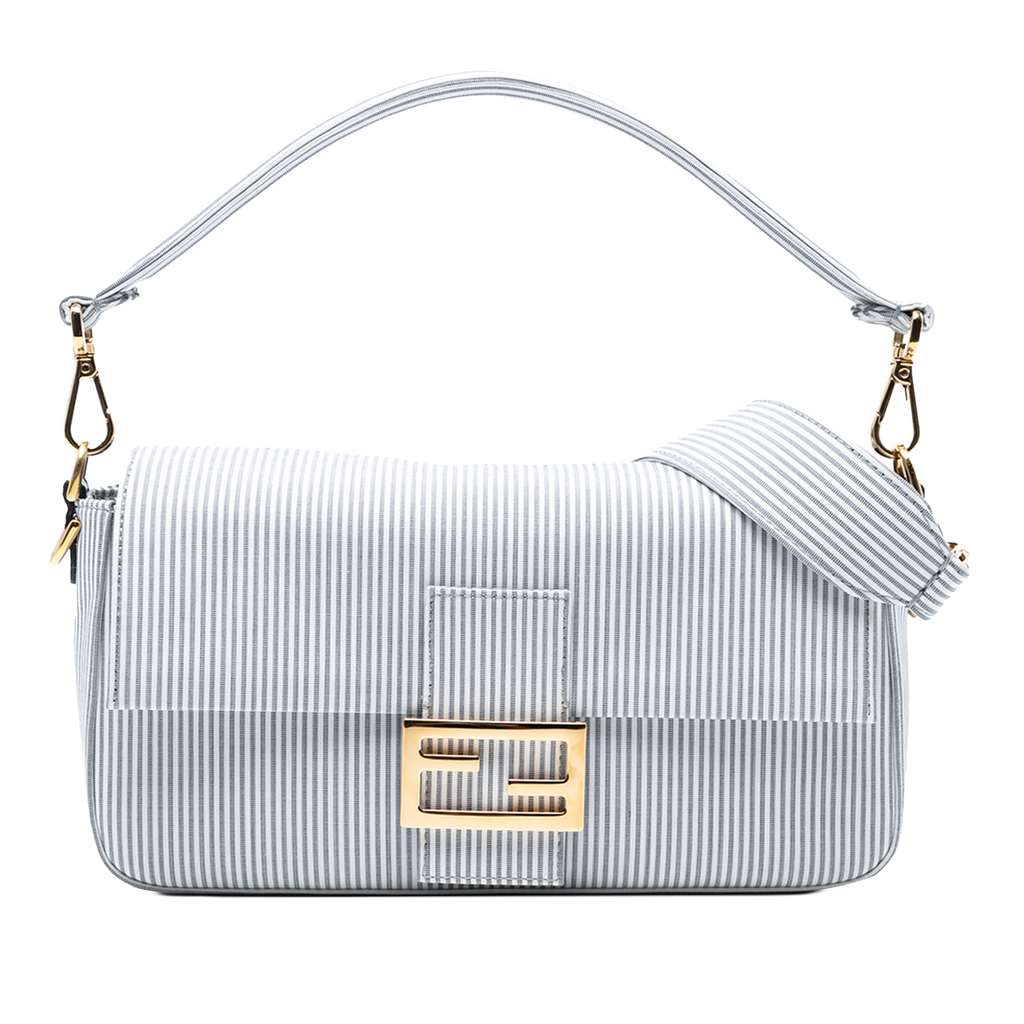 Fendi Striped Jersey Baguette Satchel