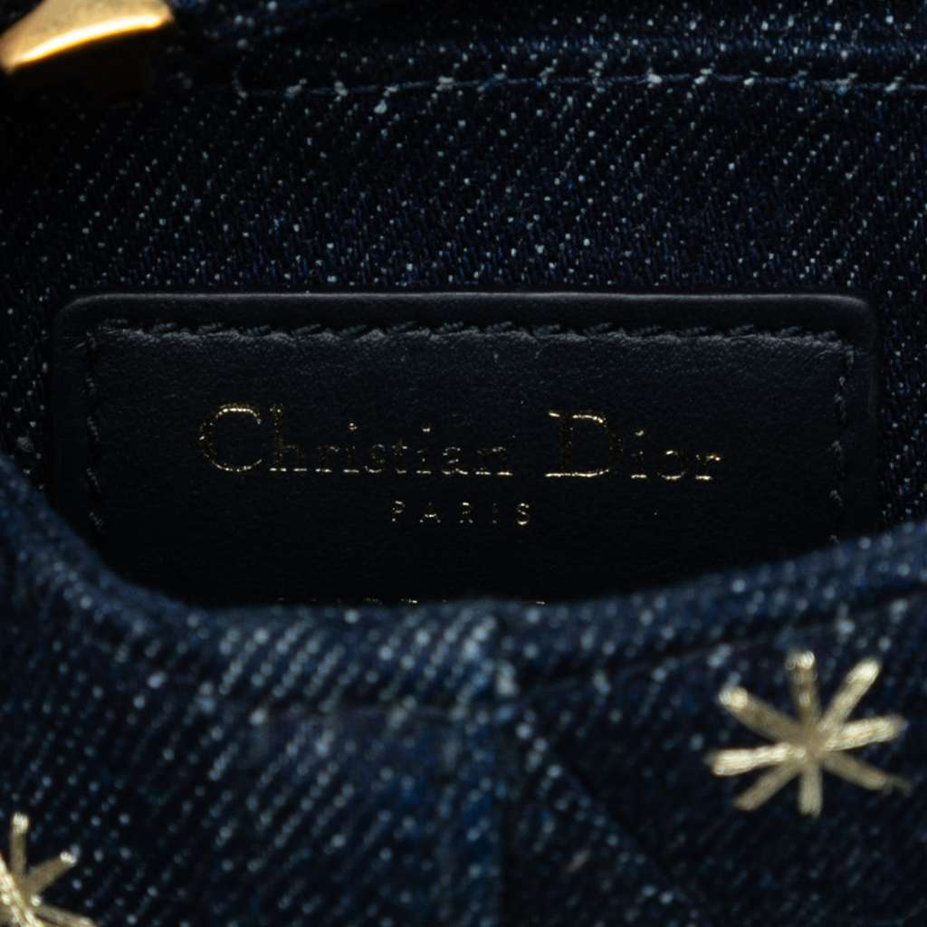 Dior Micro Denim Embroidered Saddle Bag - 5