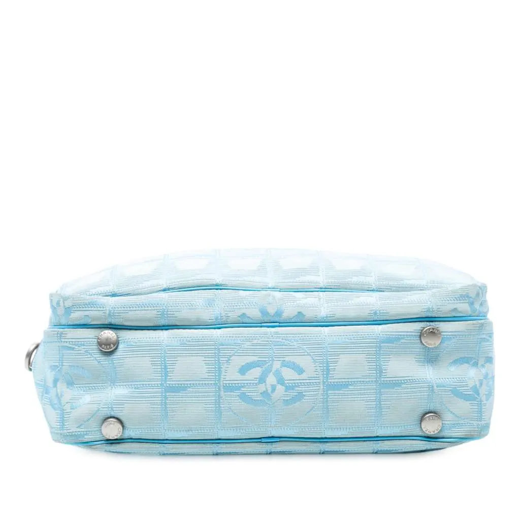 Chanel New Travel Line Nylon Satchel Blue Good - Inside View