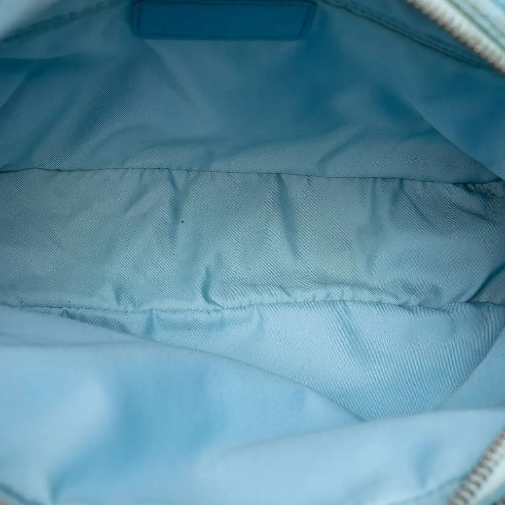 Chanel New Travel Line Nylon Satchel Blue Good - Model View