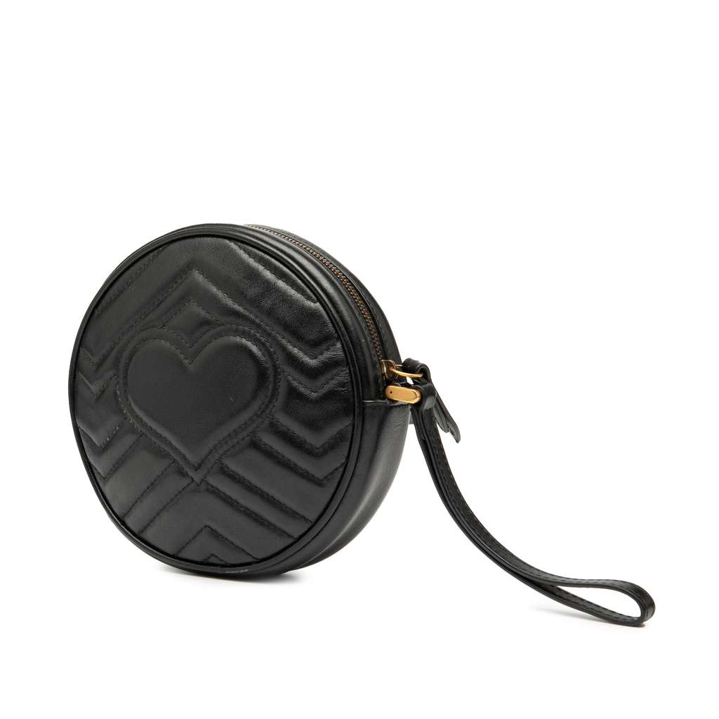 Gucci GG Marmont Matelasse Leather Round Wristlet Clutch - 2