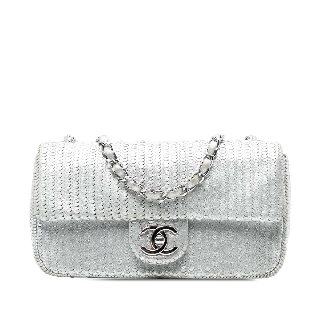 Chanel Small Metallic Lambskin Laser Cut Flap