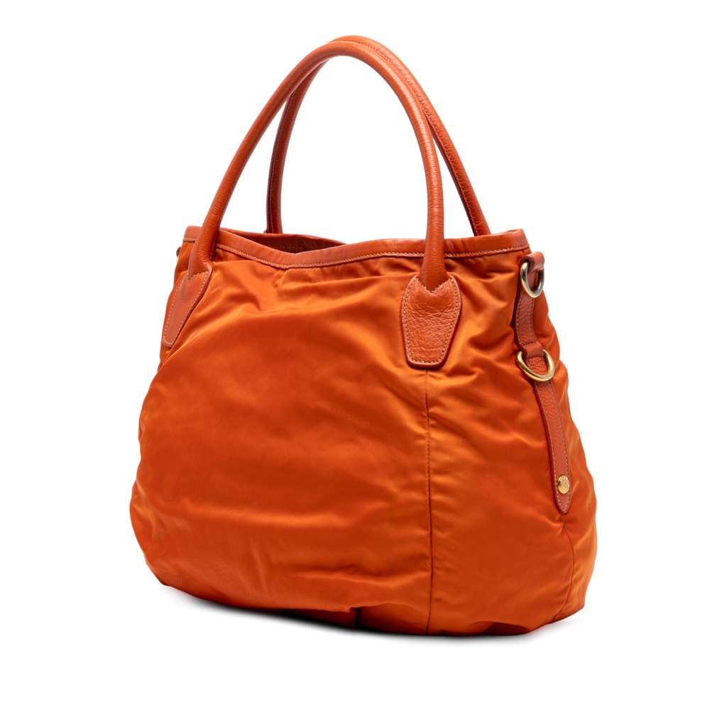 Prada Vitello Daino Trimmed Tessuto Satchel - 2