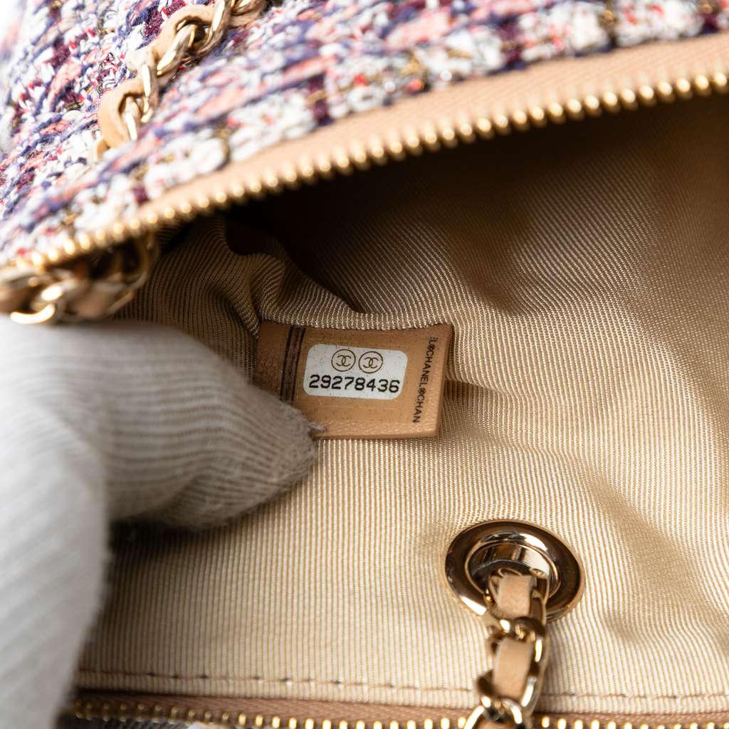 Chanel Quilted Lambskin and Tweed Double Case with Chain - 5