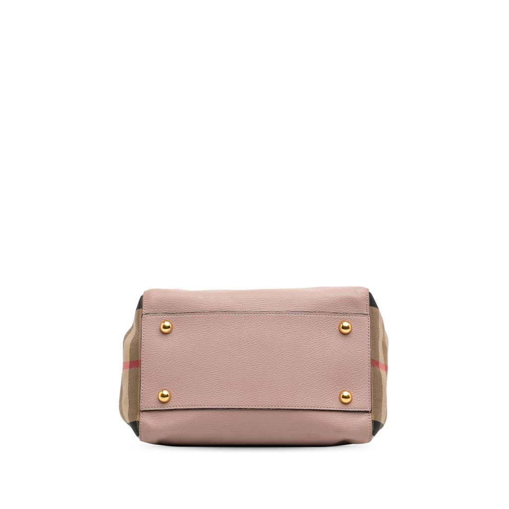 Burberry Small Leather and House Check Canvas Canterbury Tote - 3