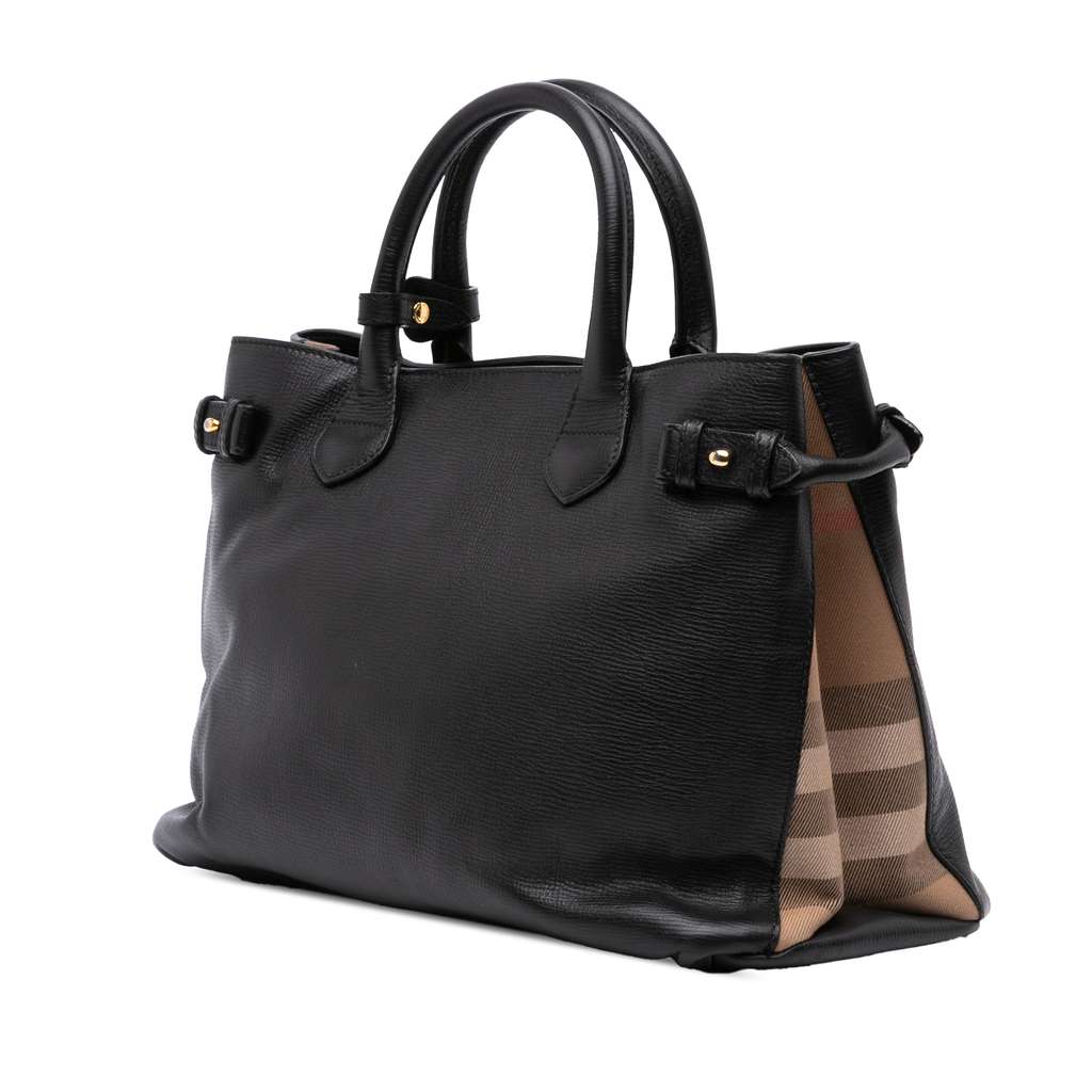 Burberry Medium Leather and House Check Banner Satchel - 2