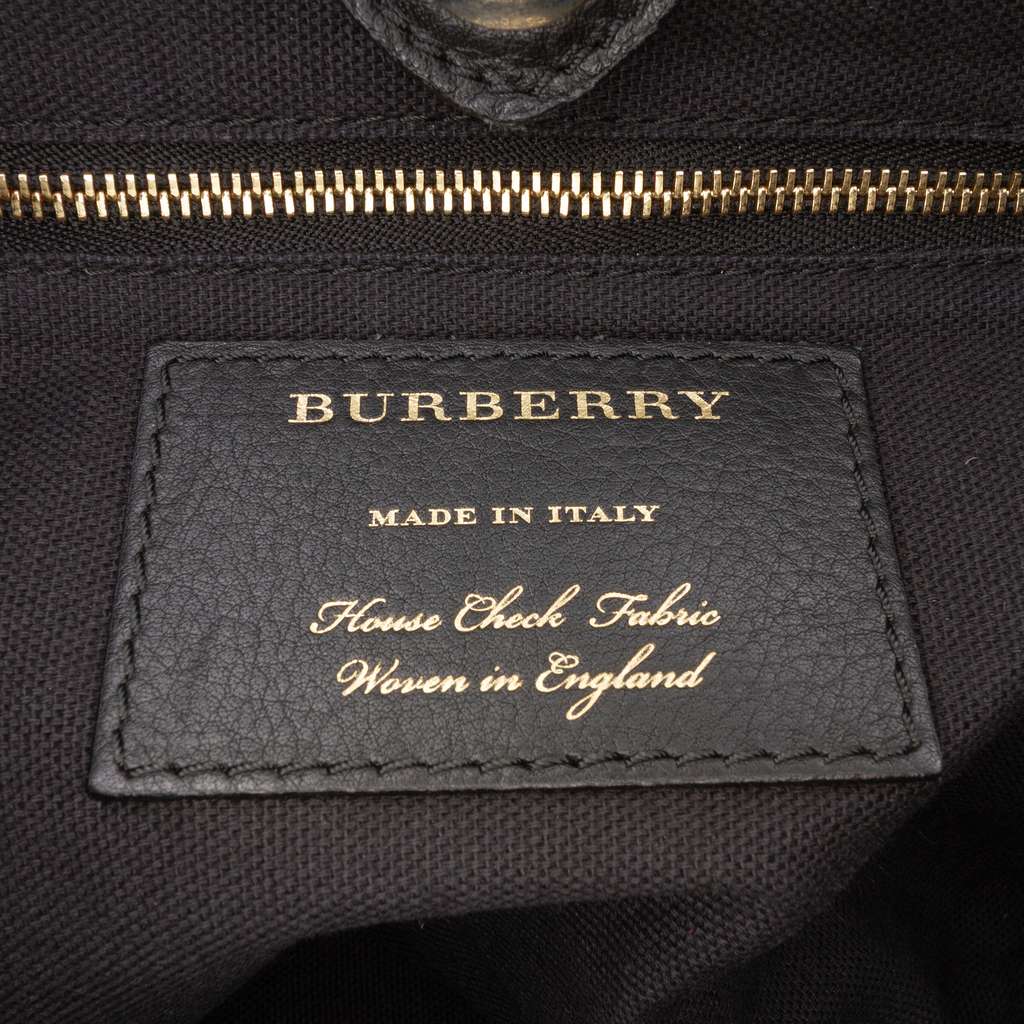 Burberry Medium Leather and House Check Banner Satchel - 5