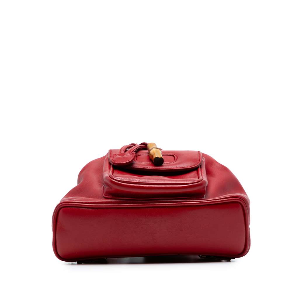 Gucci Leather Bamboo Drawstring Backpack - 3