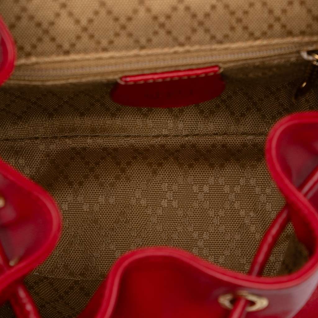 Gucci Leather Bamboo Drawstring Backpack - 4