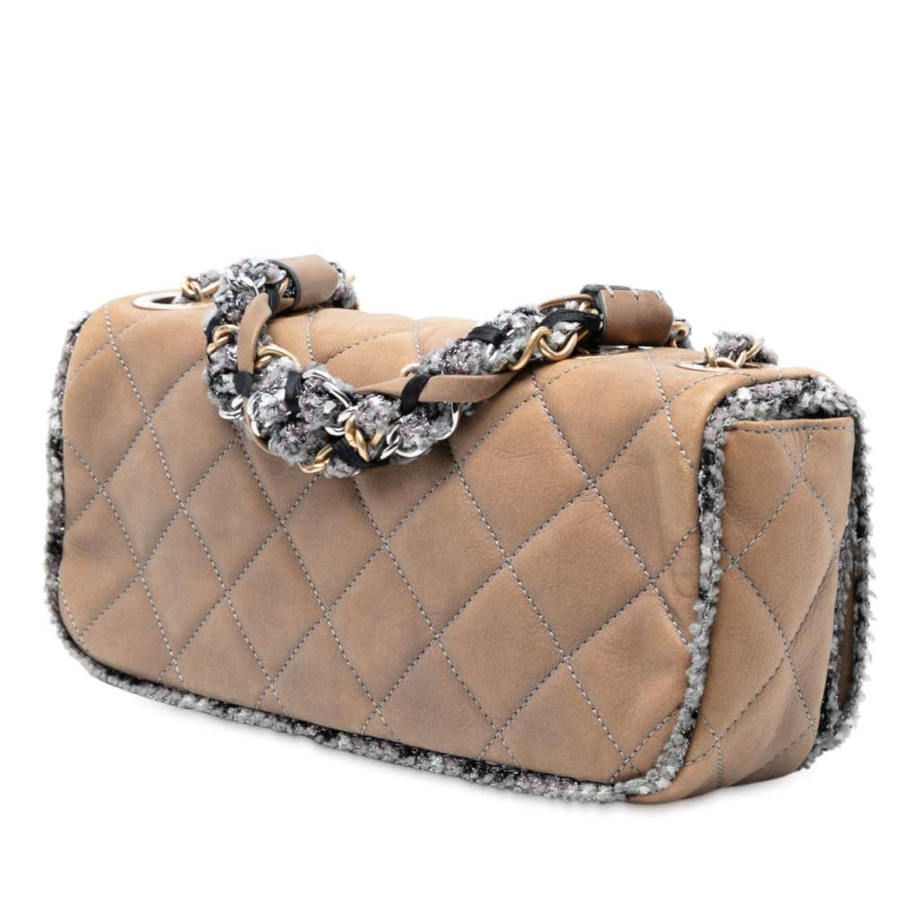 Chanel Small Quilted Lambskin and Tweed Chain Flap - 2