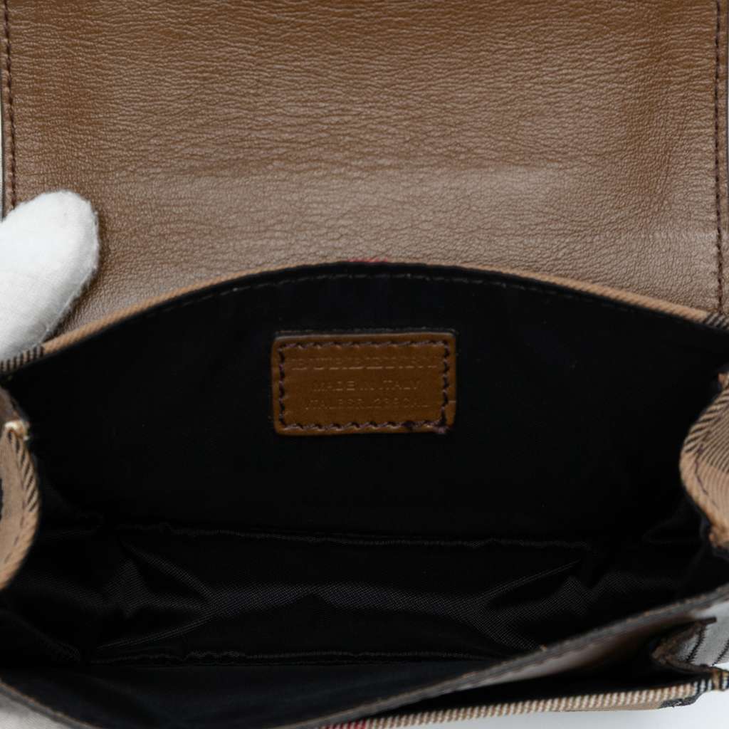 Burberry Leather and House Check Canvas Crossbody - 4