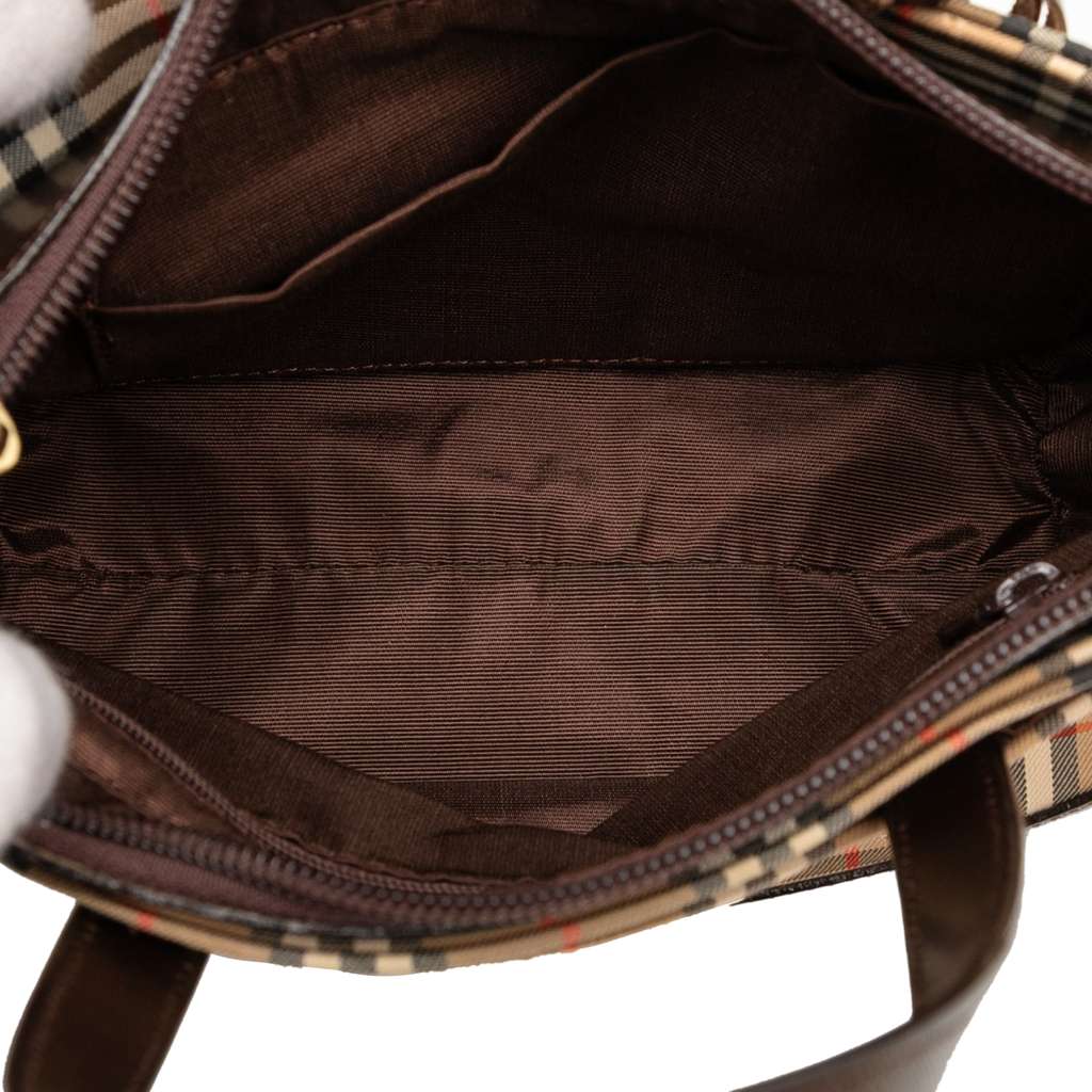 Burberry Haymarket Check Canvas Handbag - 4