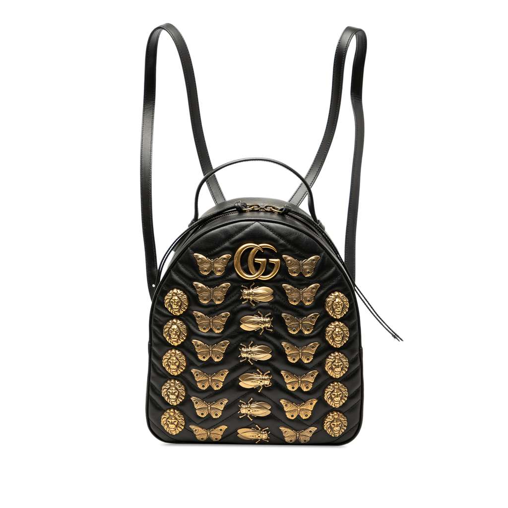 Gucci Small GG Marmont Matelasse Leather Animalier Backpack