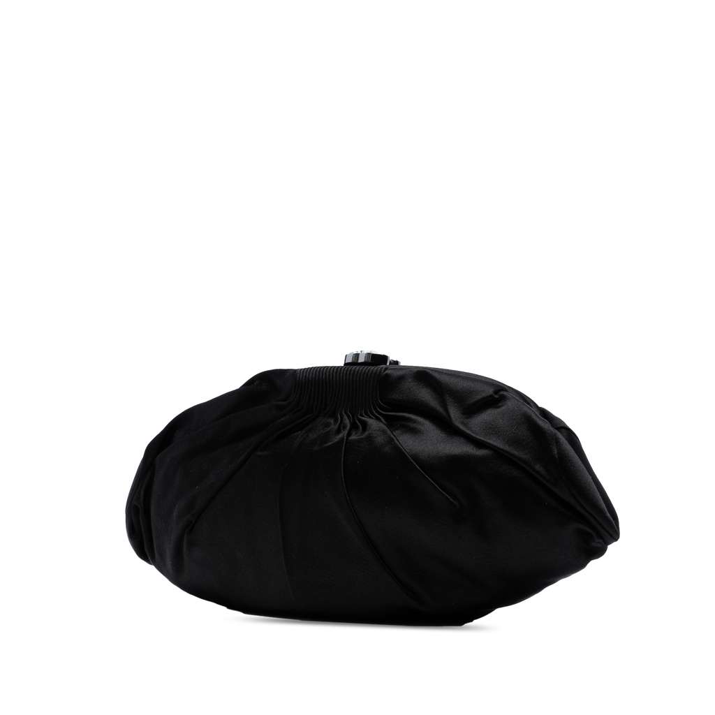 Chanel CC Pleated Satin Frame Evening Clutch - 2