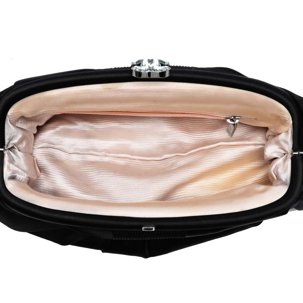 Chanel CC Pleated Satin Frame Evening Clutch - 4