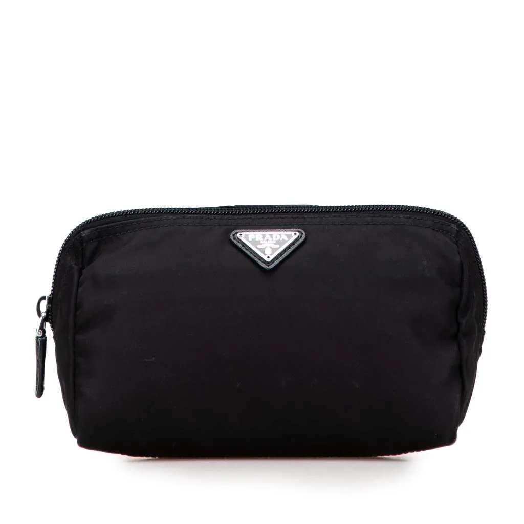 Prada Tessuto Cosmetic Pouch Black Good - Front View