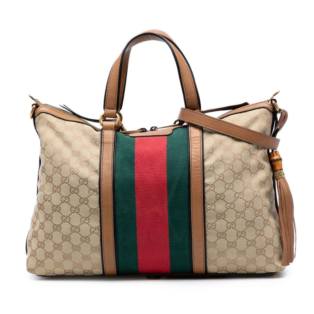 Gucci Medium GG Canvas Rania Top Handle Bag