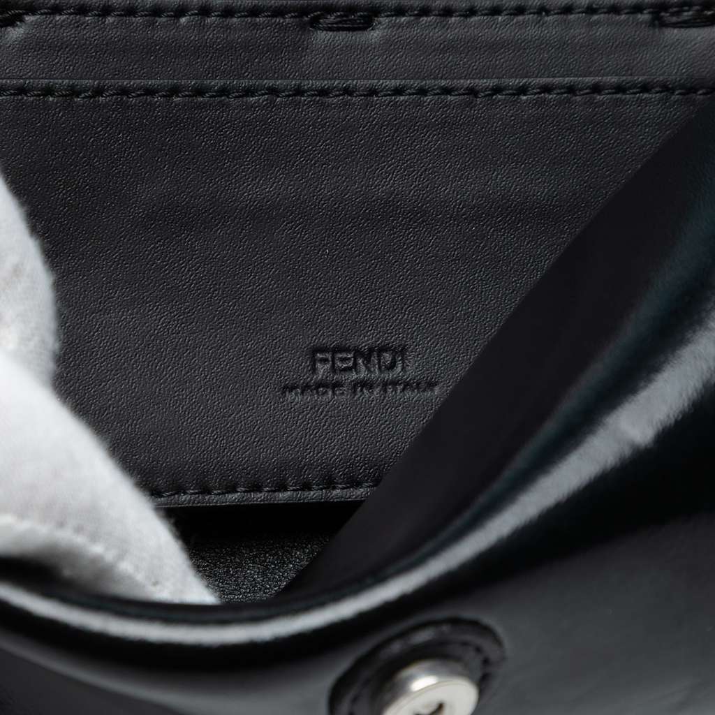 Fendi Calfskin and Patent Baguette Phone Pouch Satchel - 5