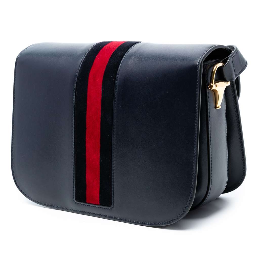 Gucci Medium Leather Web 1955 Horsebit Shoulder Bag - 2