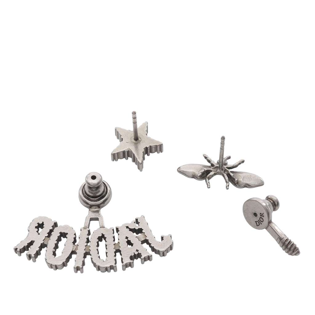 Dior Stainless Steel Crystal J'adior Bee Push Back Earrings - 3