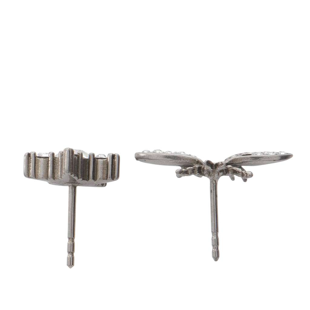 Dior Stainless Steel Crystal J'adior Bee Push Back Earrings - 4