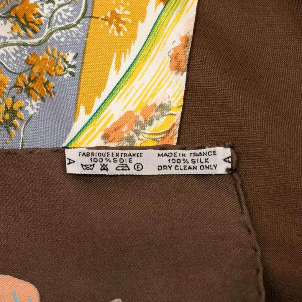Hermès Tropiques de Paradis Silk Scarf Brown Silk Good - Box View