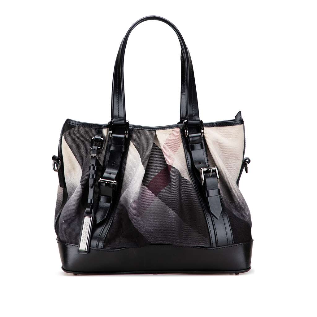 Burberry Mega Check Canvas Lowry Satchel