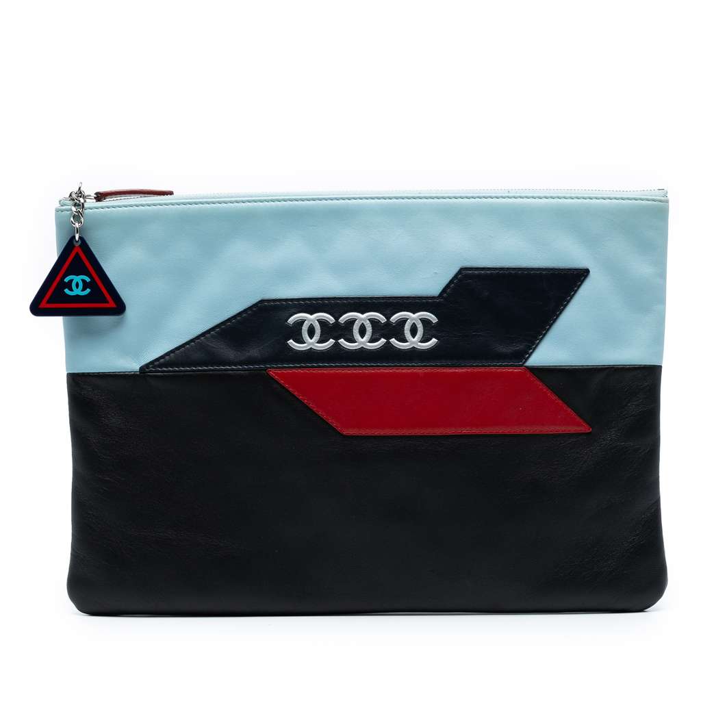 Chanel Large Lambskin Airlines O Case Clutch
